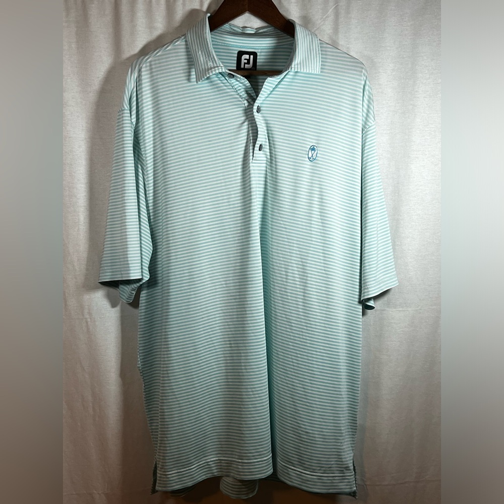 FJ Golf Shirt Blue Stripe Stretch Men 2XL
